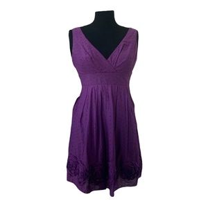 I.N. San Francisco Purple Rose Border Sundress 5